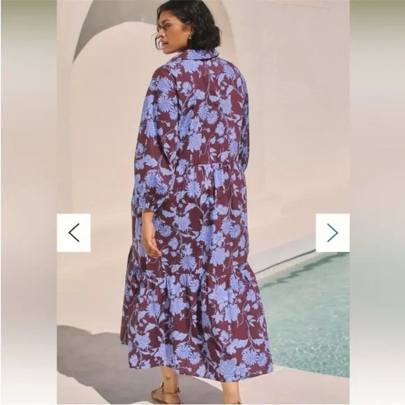 NWT! Anthropologie The Bettina Tiered Shirt Dress by Maeve - Size SMALL PETITE🍍 - Picture 5 of 10